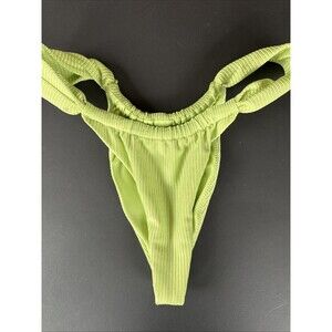 Bydee Women's De Corazón Bikini Bottom Lime Green Thong Cheeky Size XS Resort